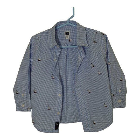 Janie and Jack Sailboat Button Down Shirt Sz 18-24M‎ - Picture 1 of 7